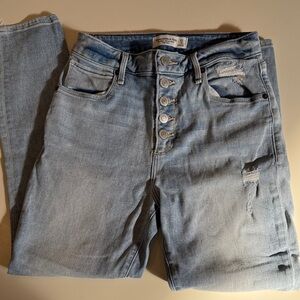 Abercrombie & Fitch Skinny High Rise Distressed Denim Jeans